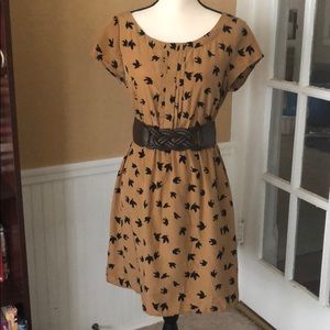 Old Navy black and brown bird dress - size M